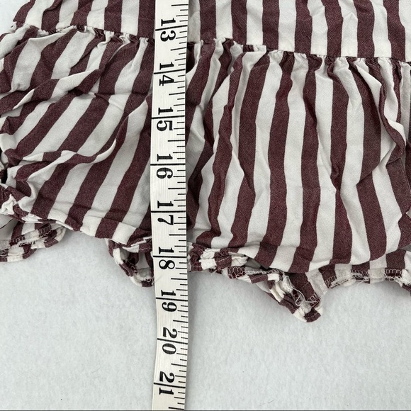 MADEWELL Women’s Stanza Striped Ruffle Hem Top Blouse Red/white stripe sz Medium - Picture 6 of 15